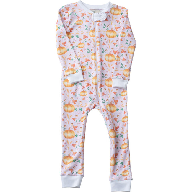 Pumpkin Patch Pima Cotton Zip Up Pajamas, Pink
