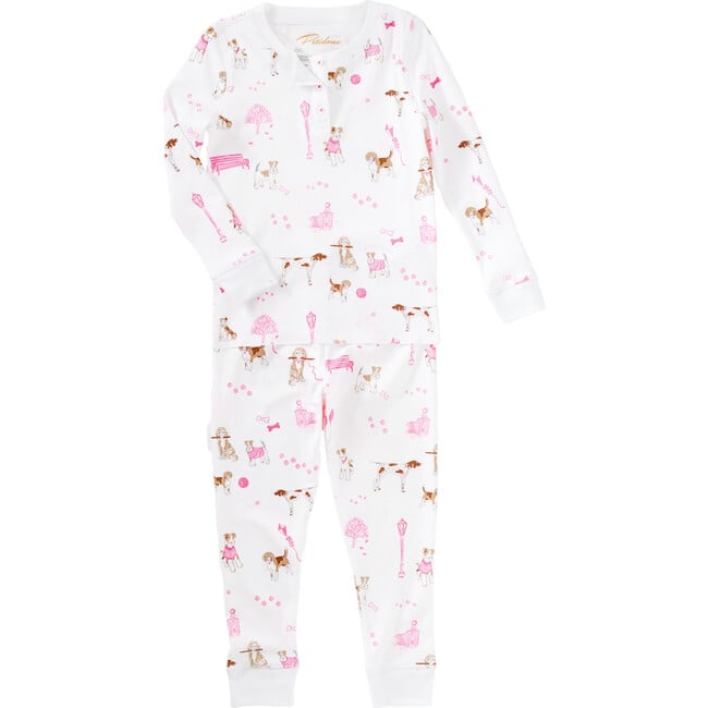 Pink Pawprints Pajama Set, Pink