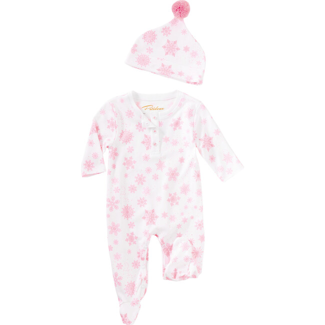 Pink Flurries Onesie & Hat, Pink - Mixed Apparel Set - 1