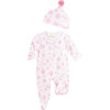Pink Flurries Onesie & Hat, Pink - Mixed Apparel Set - 1 - thumbnail