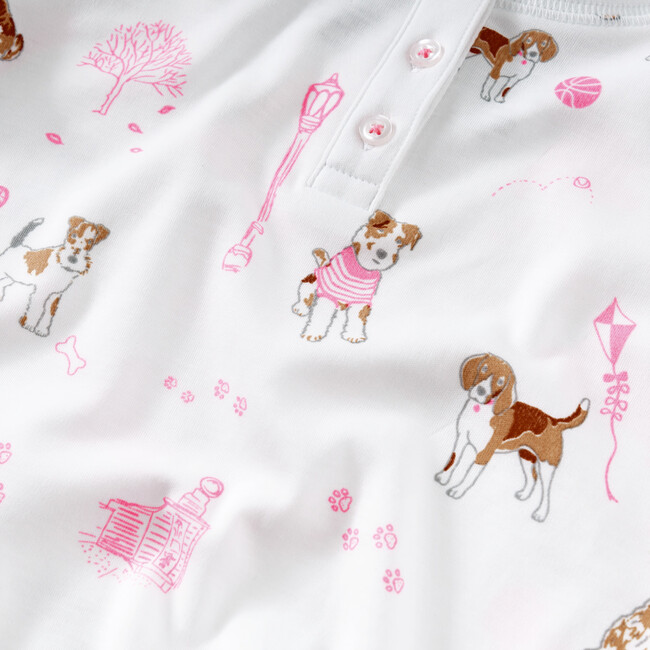 Pink Pawprints Pajama Set, Pink - Pajamas - 2