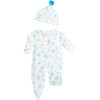 Blue Flurries Onesie & Hat, Blue - Mixed Apparel Set - 1 - thumbnail