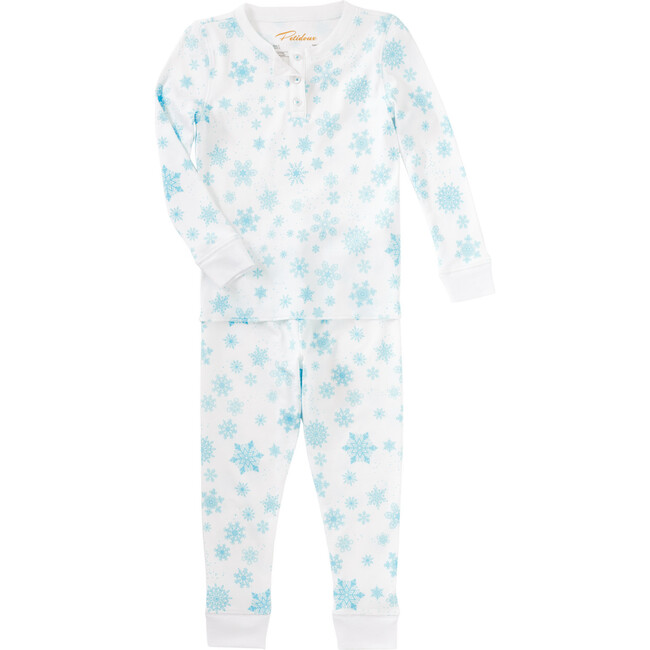 Blue Flurries Pajama Set, Blue - Pajamas - 1