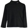 Little Kid Neck Embroidery Longsleeve Turtleneck, Black - Sweaters - 1 - thumbnail