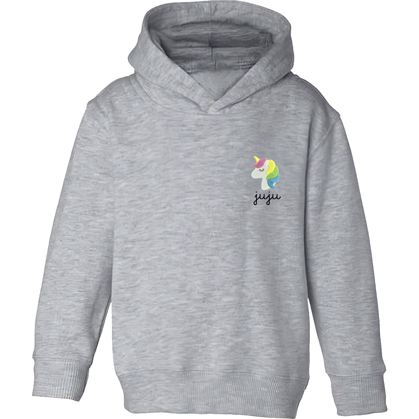 Little Kid Unicorn Pullover Hoodie, Gray - Sweatshirts - 1