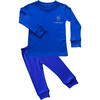 Little Kid Hanukkah Dreidel Embroidery Pajama Set, Blue - Pajamas - 1 - thumbnail