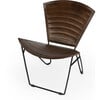 Felix Iron & Leather Accent Chair, Medium Brown - Accent Seating - 1 - thumbnail