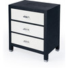 Keros 3 Drawer Raffia Chest, Navy/White - Dressers - 1 - thumbnail