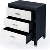 Keros 3 Drawer Raffia Chest, Navy/White - Dressers - 3