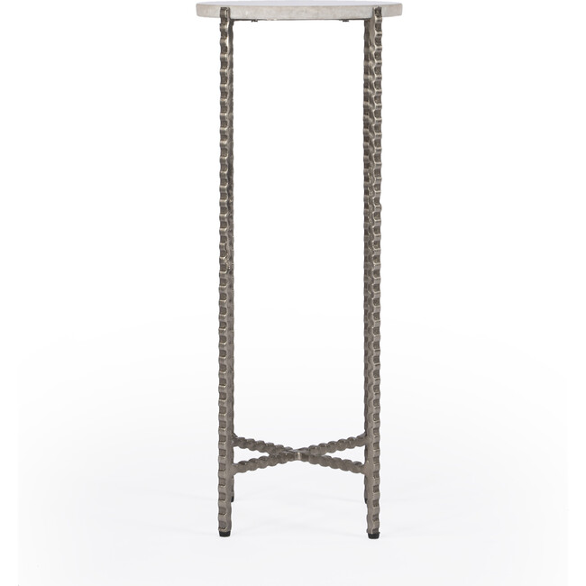 Nigella Cross Legs Side Table, Marble/Silver - Accent Tables - 3