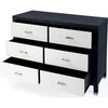 Keros 6 Drawer Raffia Double Dresser, Navy/White - Dressers - 2 - thumbnail