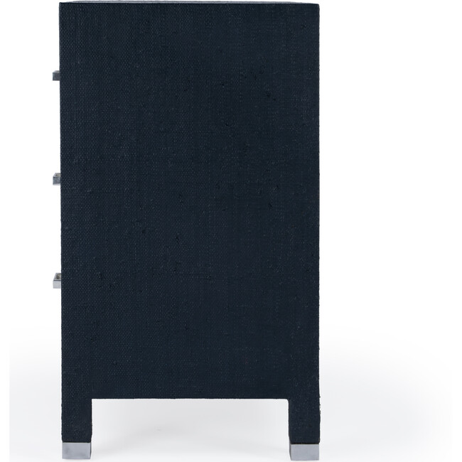 Keros 3 Drawer Raffia Chest, Navy/White - Dressers - 6