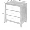 Keros 3 Drawer Raffia Chest, Navy/White - Dressers - 9