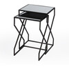 Demi Modern Mirrored Nesting Tables, Black - Accent Tables - 1 - thumbnail