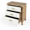 Corfu 3 Drawer Natural Raffia Chest, Natural/White - Dressers - 3