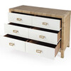 Corfu 6 Drawer Natural Raffia Double Dresser, Natural/White - Dressers - 3