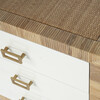 Corfu 3 Drawer Natural Raffia Chest, Natural/White - Dressers - 4