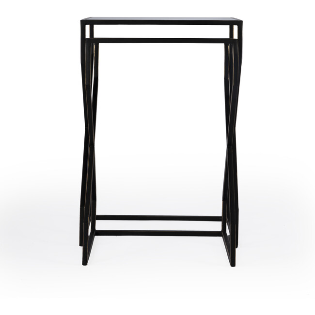 Demi Modern Mirrored Nesting Tables, Black - Accent Tables - 3