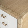 Corfu 6 Drawer Natural Raffia Double Dresser, Natural/White - Dressers - 5