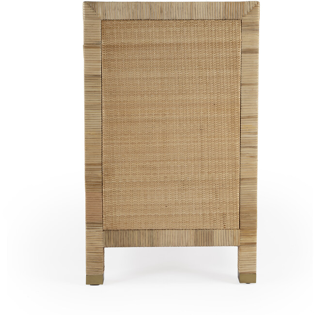 Corfu 6 Drawer Natural Raffia Double Dresser, Natural/White - Dressers - 6