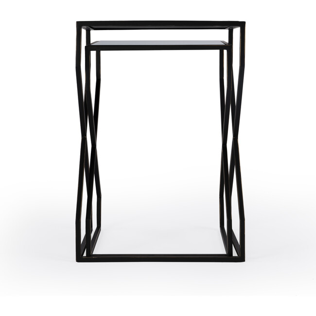 Demi Modern Mirrored Nesting Tables, Black - Accent Tables - 5