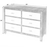 Keros 6 Drawer Raffia Double Dresser, Navy/White - Dressers - 8 - thumbnail