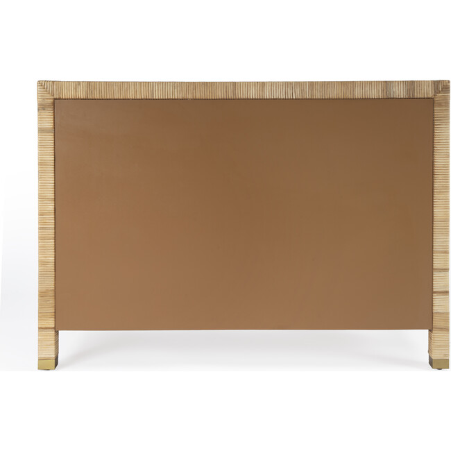 Corfu 6 Drawer Natural Raffia Double Dresser, Natural/White - Dressers - 7