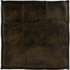 Leon Leather Ottoman, Dark Brown - Ottomans - 6 - thumbnail