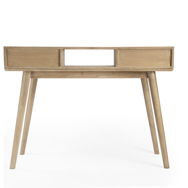 Serafimida Writing Desk, Natural Wood - Desks - 7