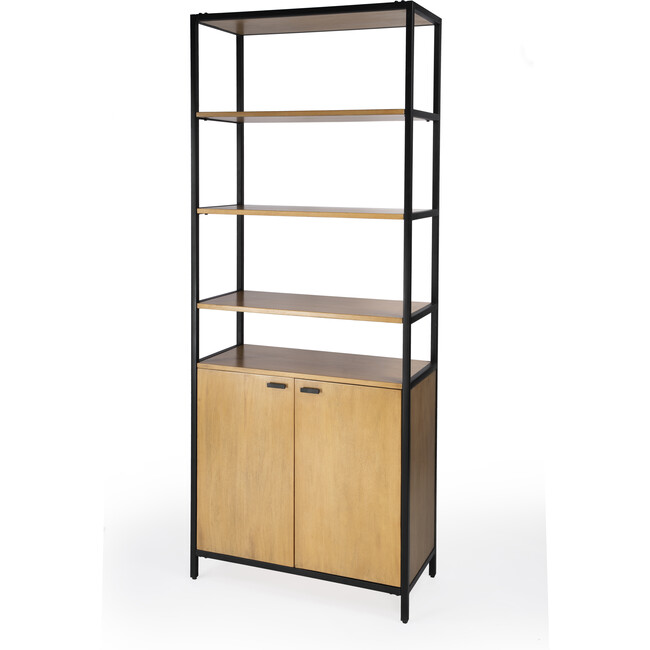 Hans Open & Closed Etagere Bookcase, Natural