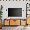 Hans Wood and Iron Storage Tv Stand, Natural - Accent Tables - 2