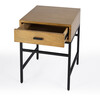 Hans 1 Drawer Wood and Iron End Table, Natural - Accent Tables - 2