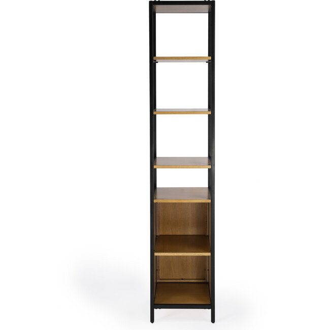 Hans Narrow Iron Open & Closed Etagere Bookcase, Natural - Bookcases - 2