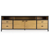 Hans Wood and Iron Storage Tv Stand, Natural - Accent Tables - 4