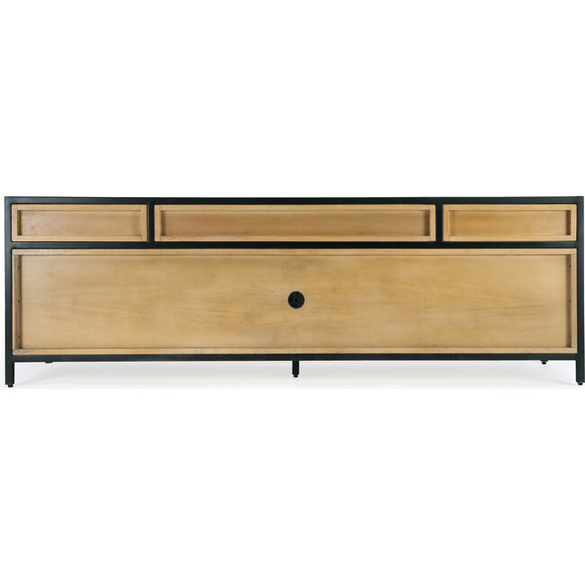 Hans Wood and Iron Storage Tv Stand, Natural - Accent Tables - 6