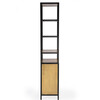 Hans Narrow Iron Open & Closed Etagere Bookcase, Natural - Bookcases - 3