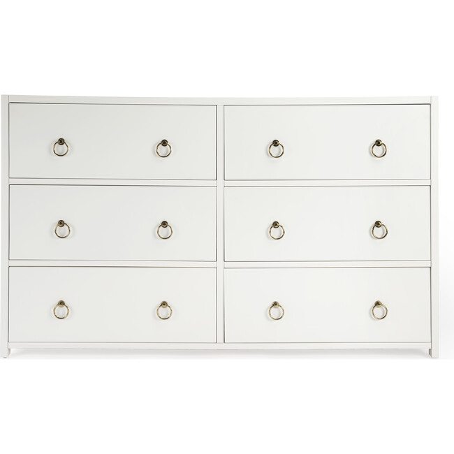 Lark 6 Drawer Dresser, White - Dressers - 3