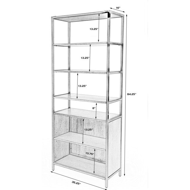 Hans Etagere Bookcase with Doors, Natural Butler Bookcases & Toy