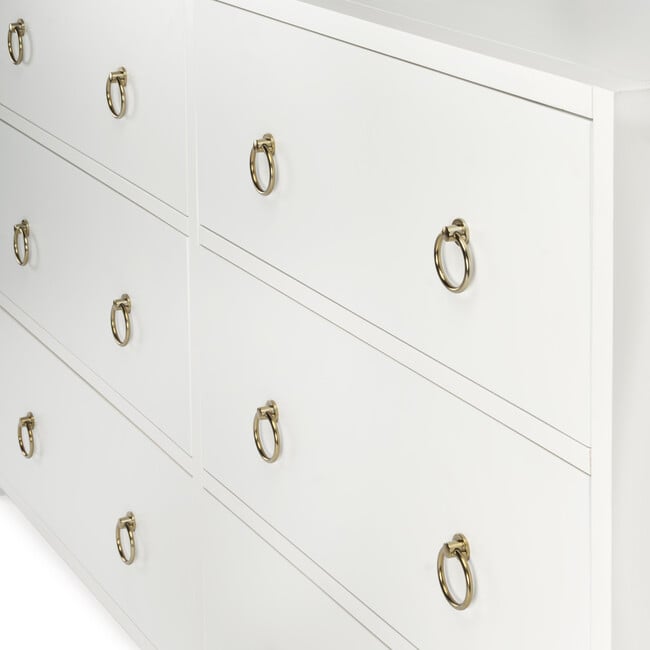 Lark 6 Drawer Dresser, White - Dressers - 4