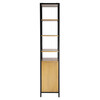 Hans Narrow Iron Open & Closed Etagere Bookcase, Natural - Bookcases - 4