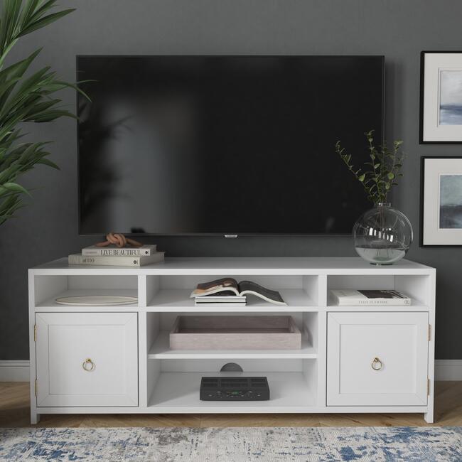 Lark TV Stand, White - Accent Tables - 2