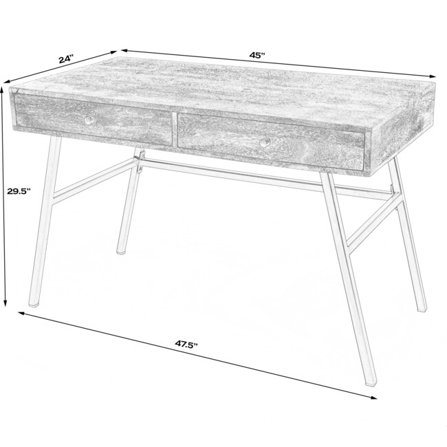 Reison Wooden Desk, Natural - Desks - 9