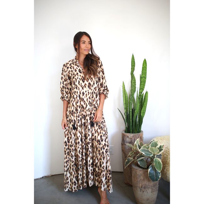 Women's Sienna Maxi Dress, Leopard - Dresses - 3
