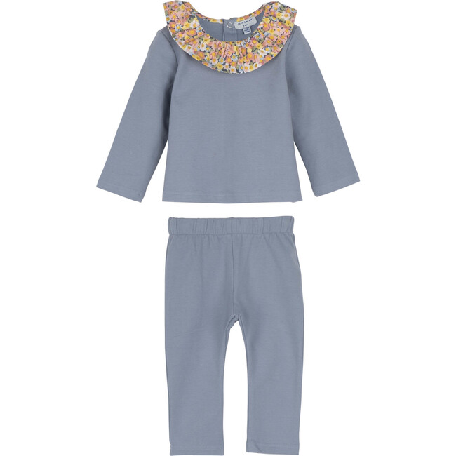 Baby Caterina Jogger Set, Dusty Blue - Mixed Apparel Set - 1
