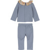 Baby Caterina Jogger Set, Dusty Blue - Mixed Apparel Set - 2