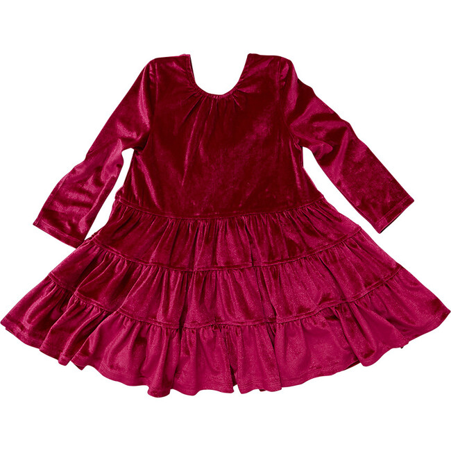 Pearl Dress, Red Velour - Dresses - 1