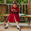 Pearl Dress, Red Velour - Dresses - 2