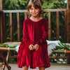 Pearl Dress, Red Velour - Dresses - 5