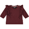 Ruffle Sweatshirt, Red Velvet - Sweaters - 1 - thumbnail