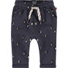 Penguin Printed Sweatpants, Dark Blue - Sweatpants - 1 - thumbnail